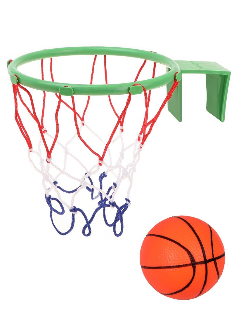 Набор для игры в баскетбол: сетка с кольцом ф17, мяч 11 см.