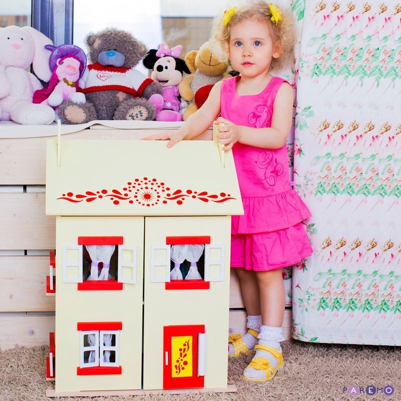 Игрушечный кукольный домик София с 15 предметами мебели