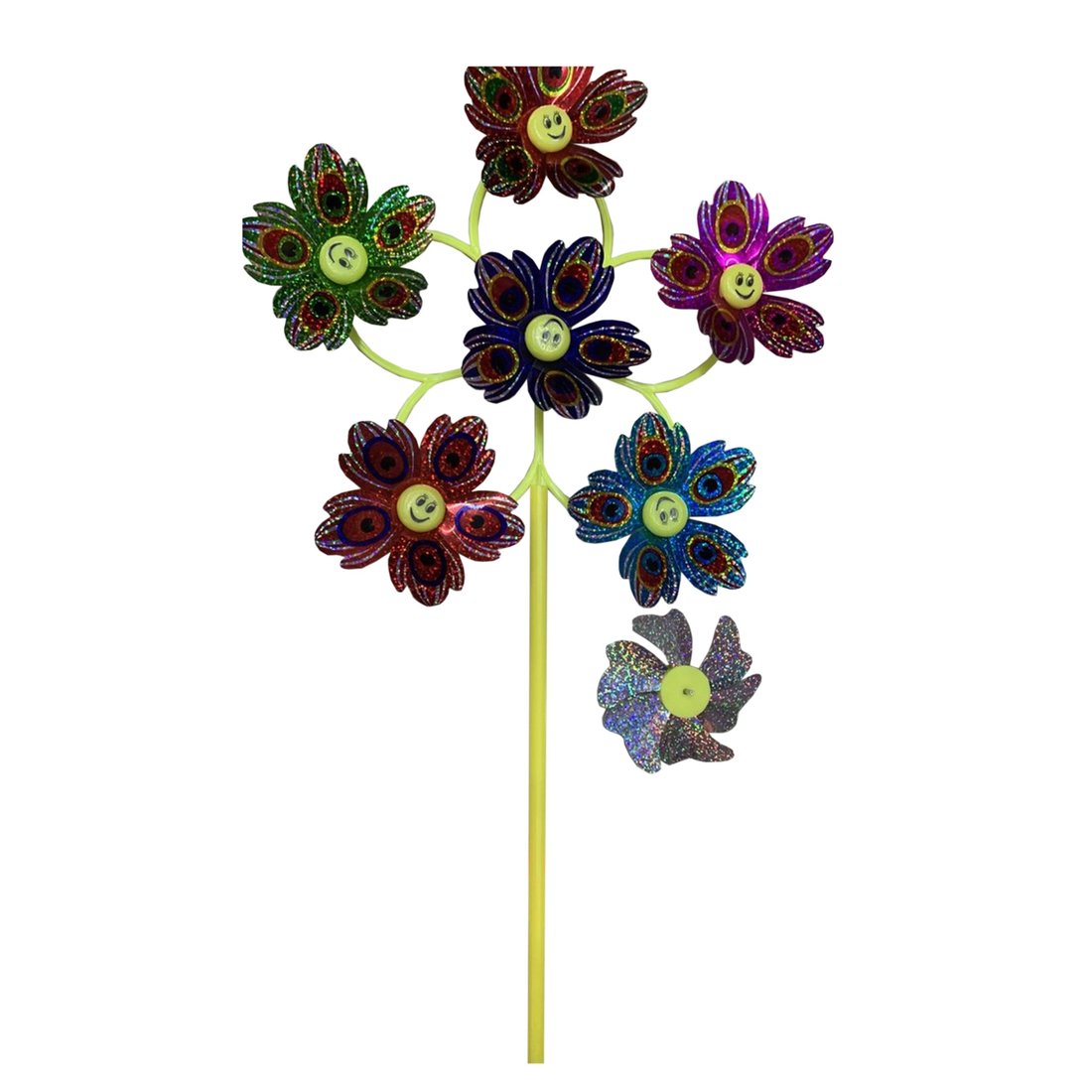Вертушка Цветик с листочками 6 в 1, голограмма 53 см