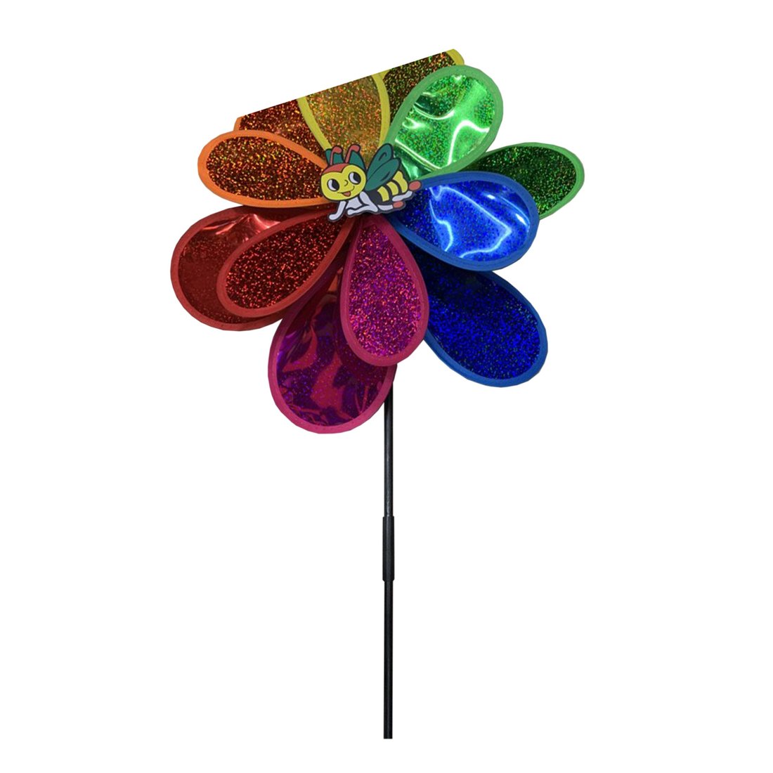 Вертушка Насекомое на цветке, тройная, голограмма 70 см